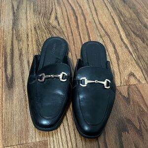 Old Navy Black Slip-On Loafers with Metal Accent